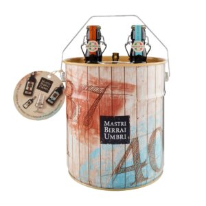 Metal bucket with 2 beers and 1 glass